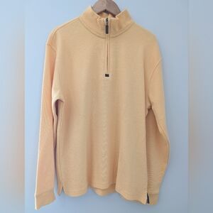 Alan Flusser Men’s Large Yellow Quarter Zip Sweater NWT
